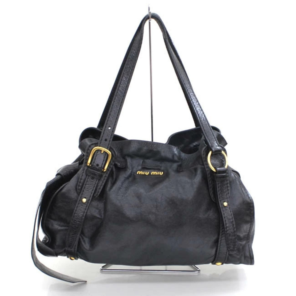 Miu MIu Side Rion Shoulder Bag Tote Black